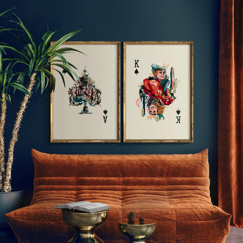 man cave posters / poker art prints in game room