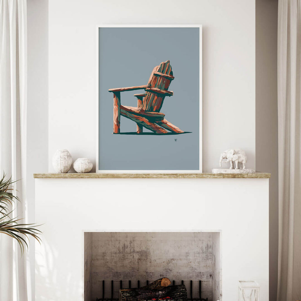 adirondack chair painting in modern rustic home