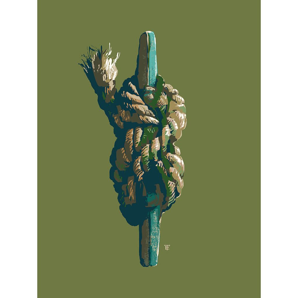 old dock cleat and rope art print