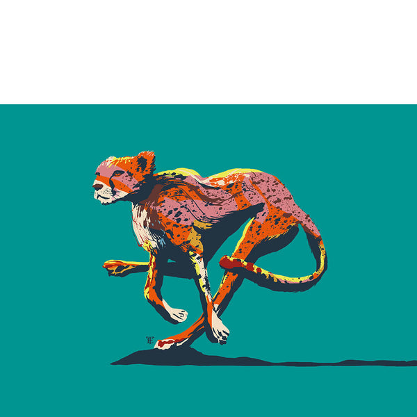 modern chinoiserie cheetah art print - colorful