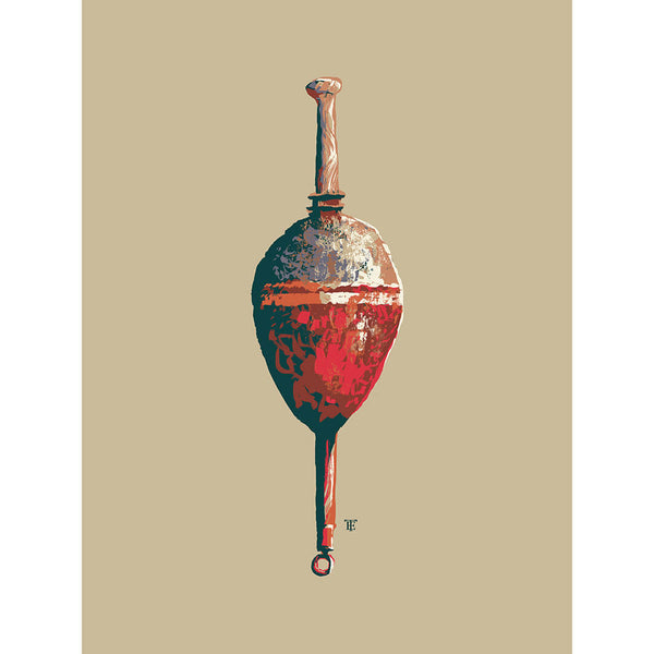 vintage fishing bobber painting