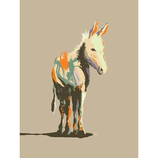 funky modern donkey art print - colorful