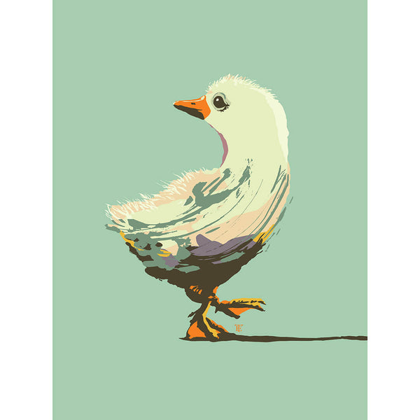 modern farmhouse duckling art print in pastel colors