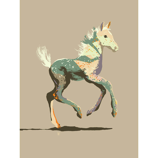 cute modern foal art print - baby horse painting