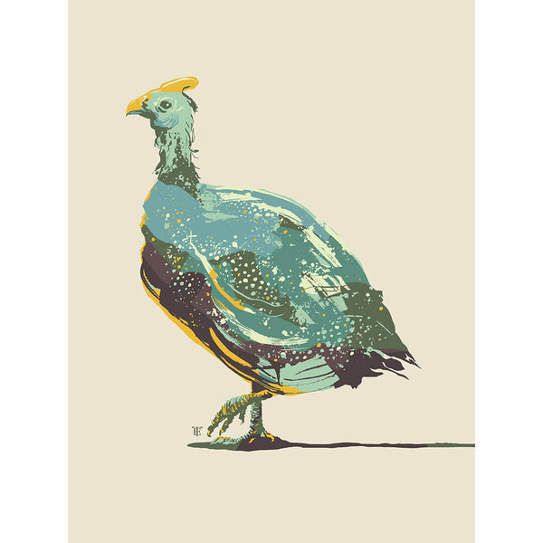 modern guineafowl guinea hen art print - colorful