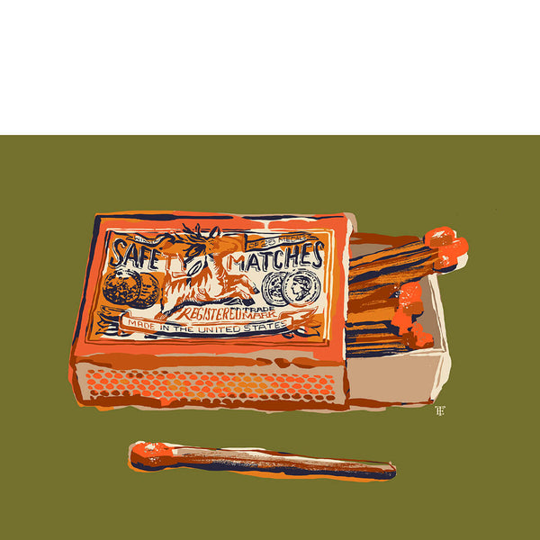 colorful art print of vintage matchbox