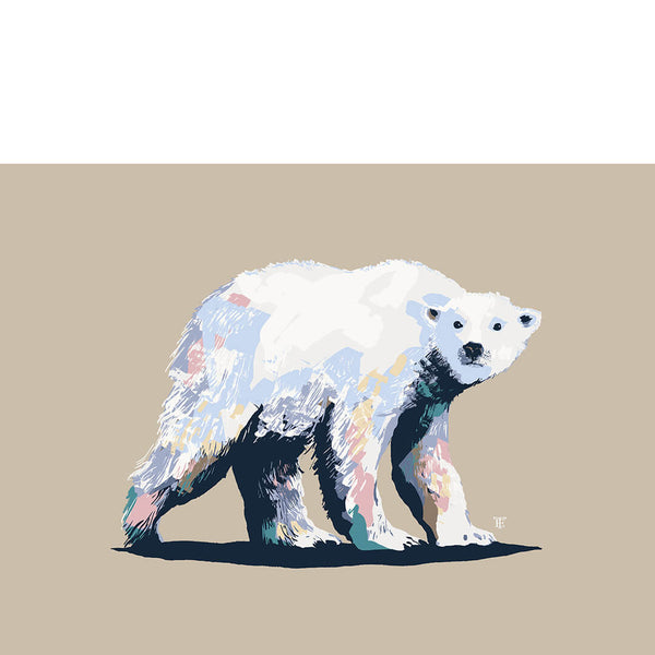 modern polar bear art print - stylish environmentalist poster