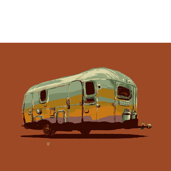 colorful camper RV art print