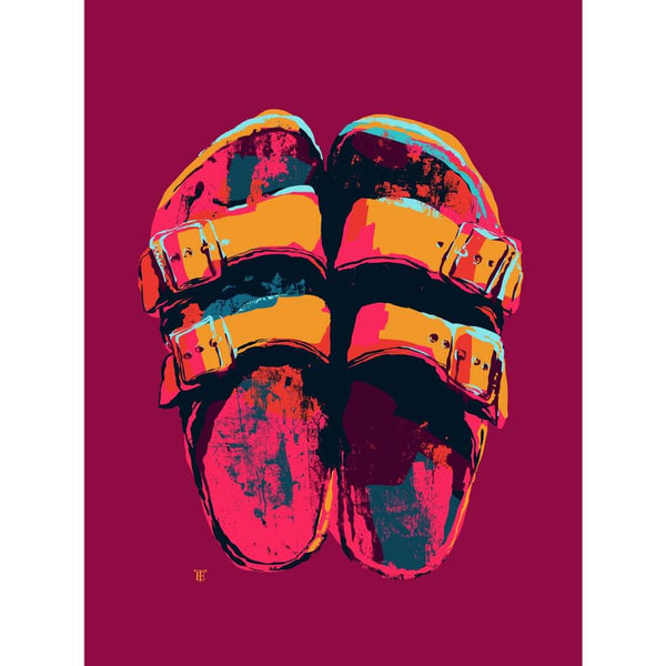 colorful art print of sandals
