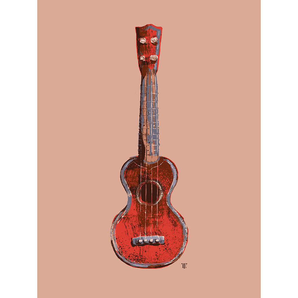 colorful ukulele poster art print