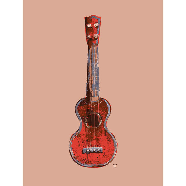 colorful ukulele poster art print
