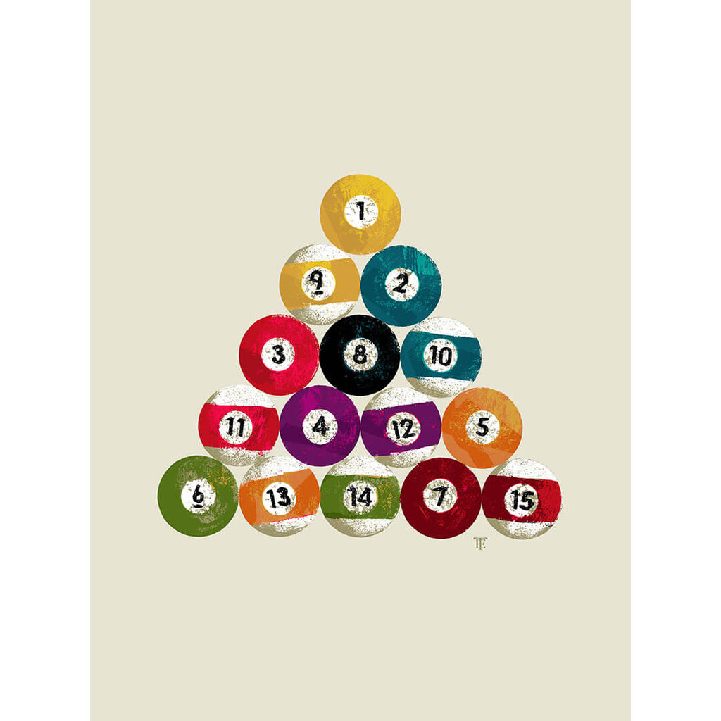 cool billiard balls art print