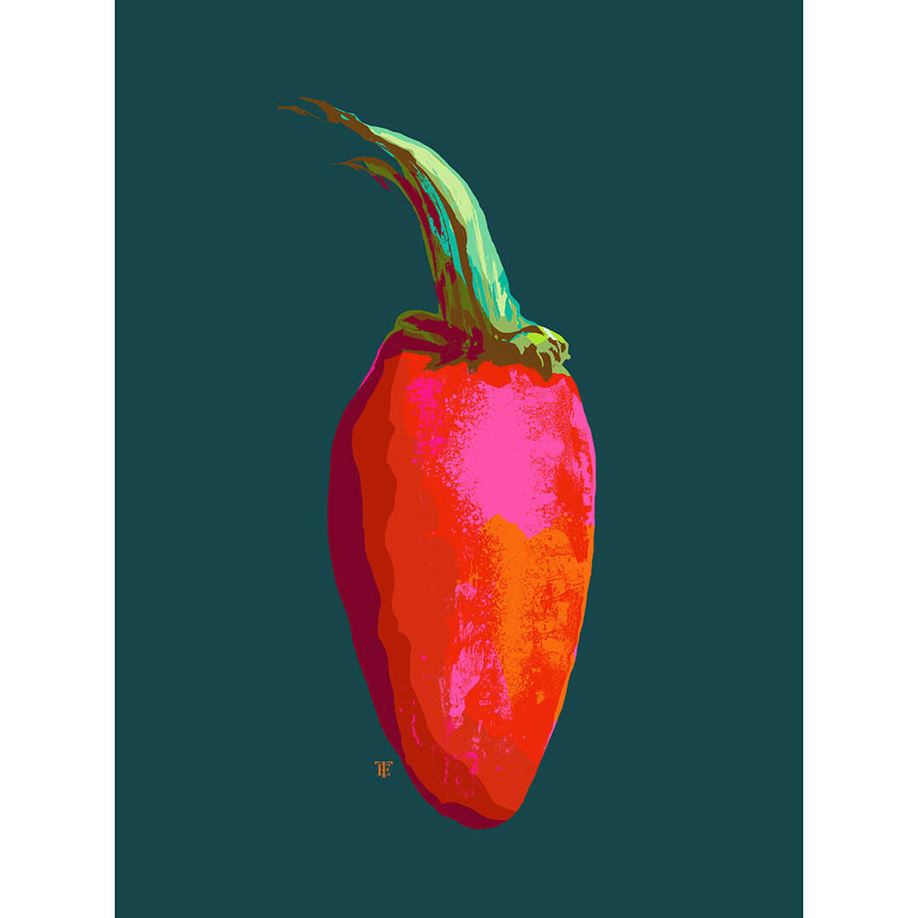 modern red Jalapeño art print