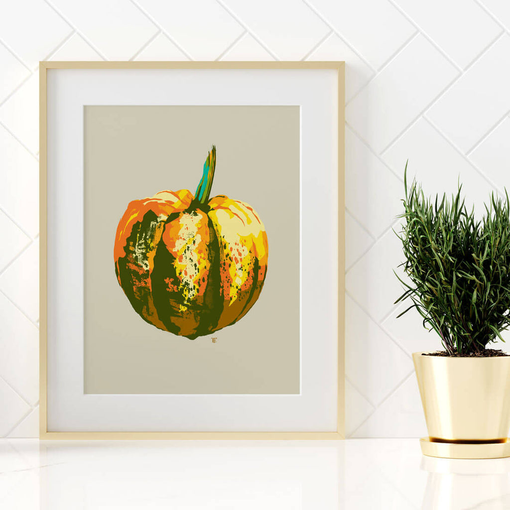 decorative squash art print in kitchen