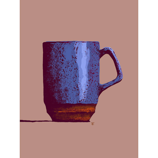 modern coffee mug art print in rich colors