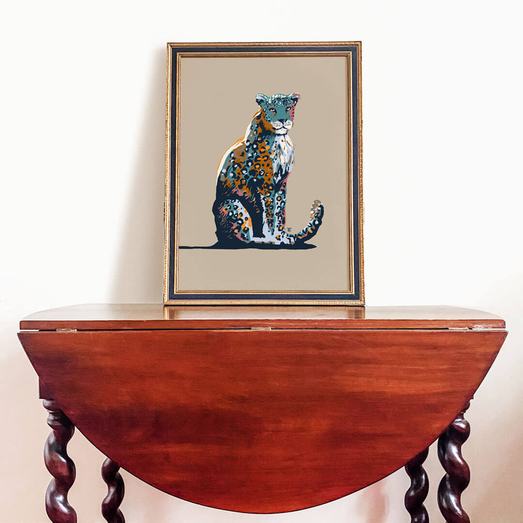 modern leopard wall art print chinoiserie