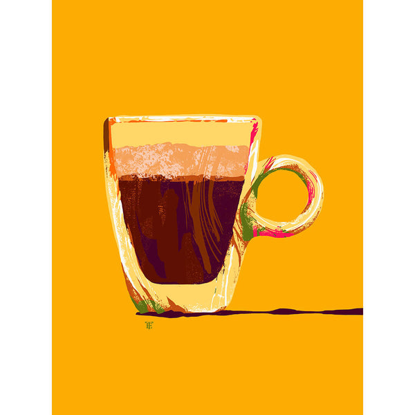 pop art espresso art print in colorful tones