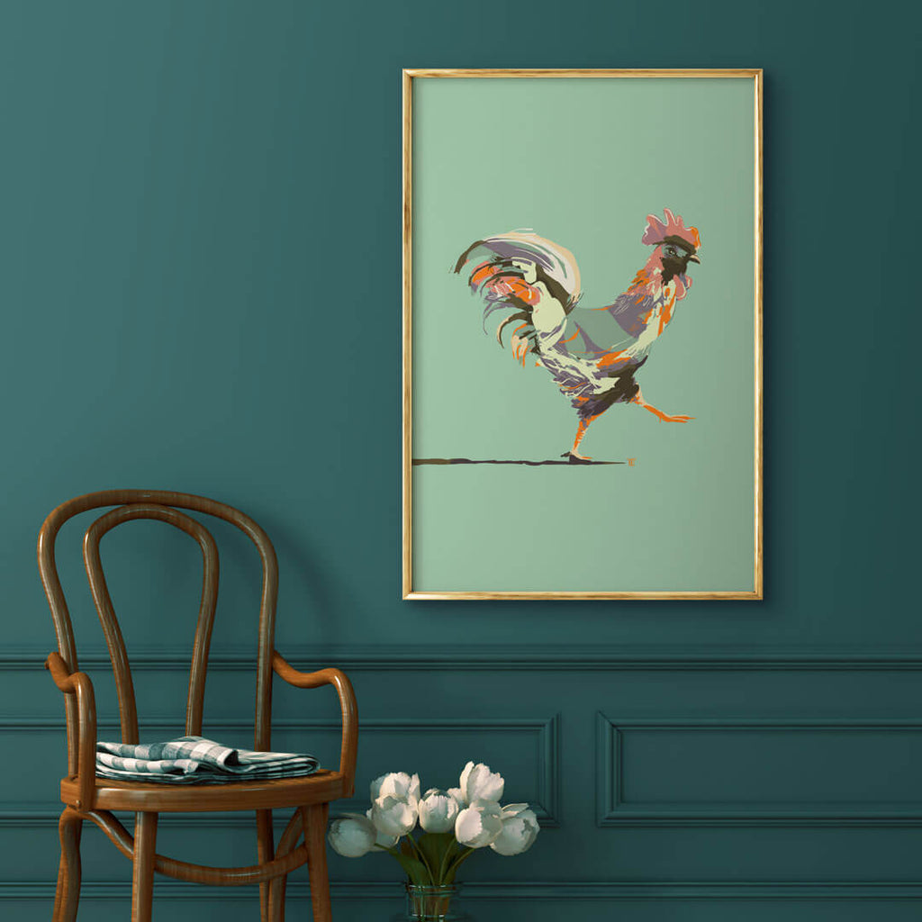 modern rooster painting
