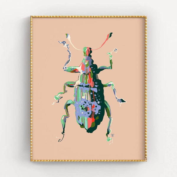 brightly colored beetle poster