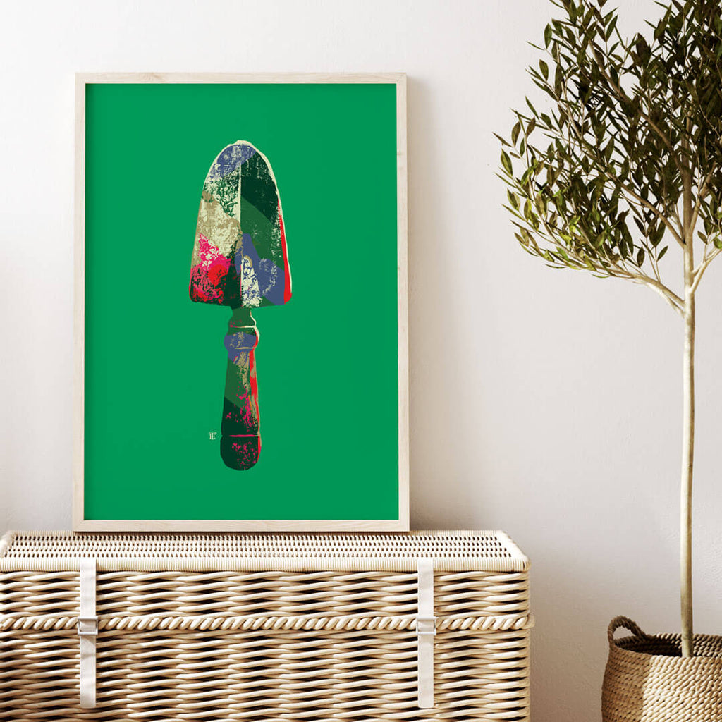 colorful gardening trowel painting in stylish home