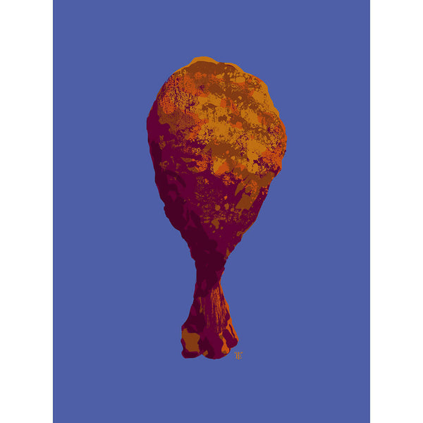 pop art fried chicken drumstick art print