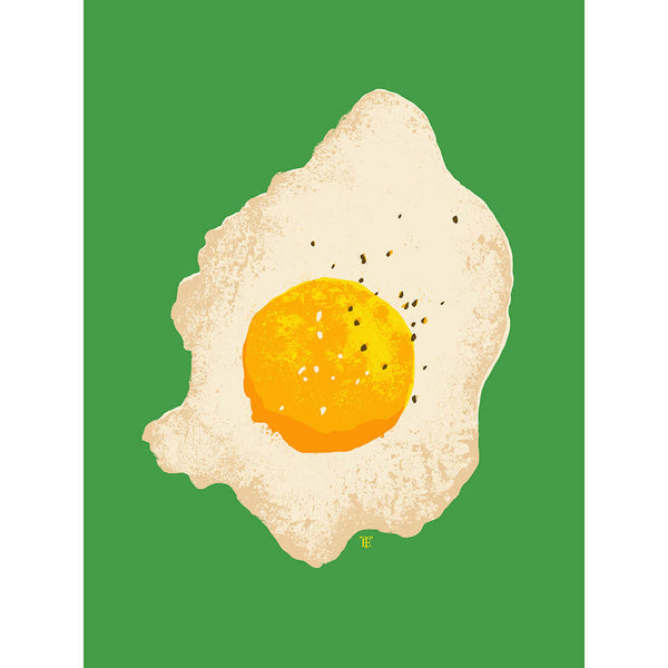 colorful pop art fried egg art print