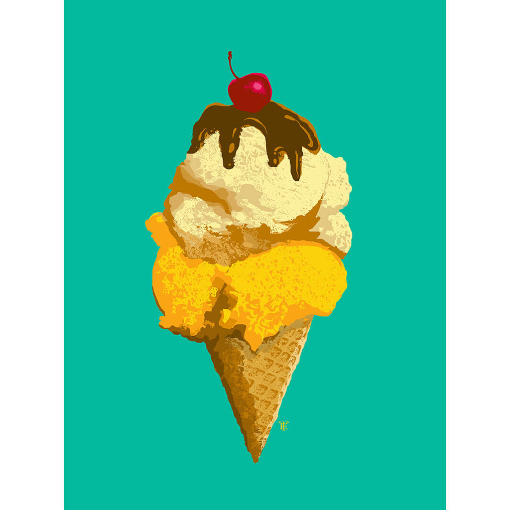 colorful pop art ice cream art print
