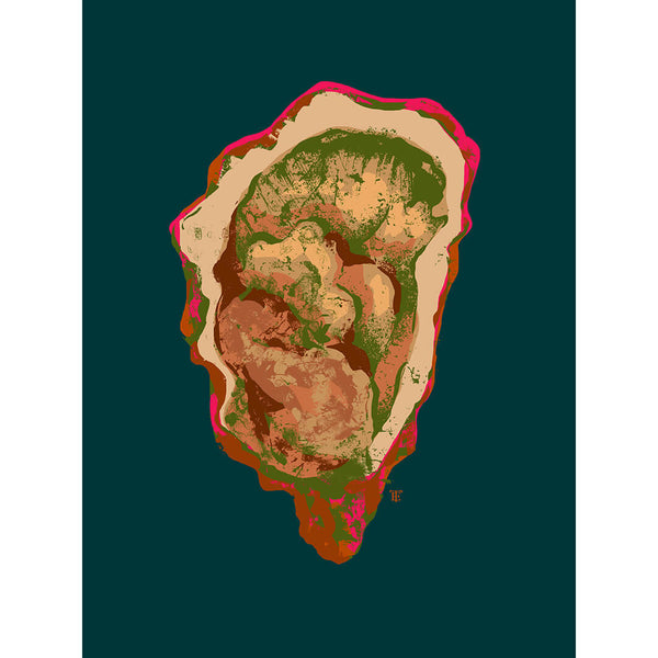pop art raw oyster art print in bold colors
