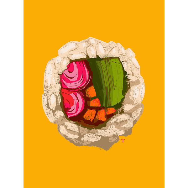 colorful modern sushi art print