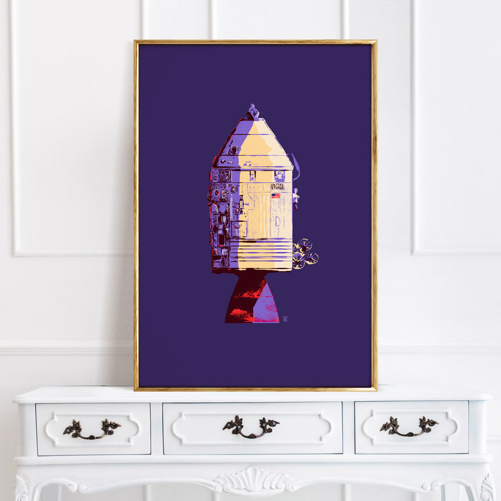 Apollo Spacecraft poster in stylish girl's room