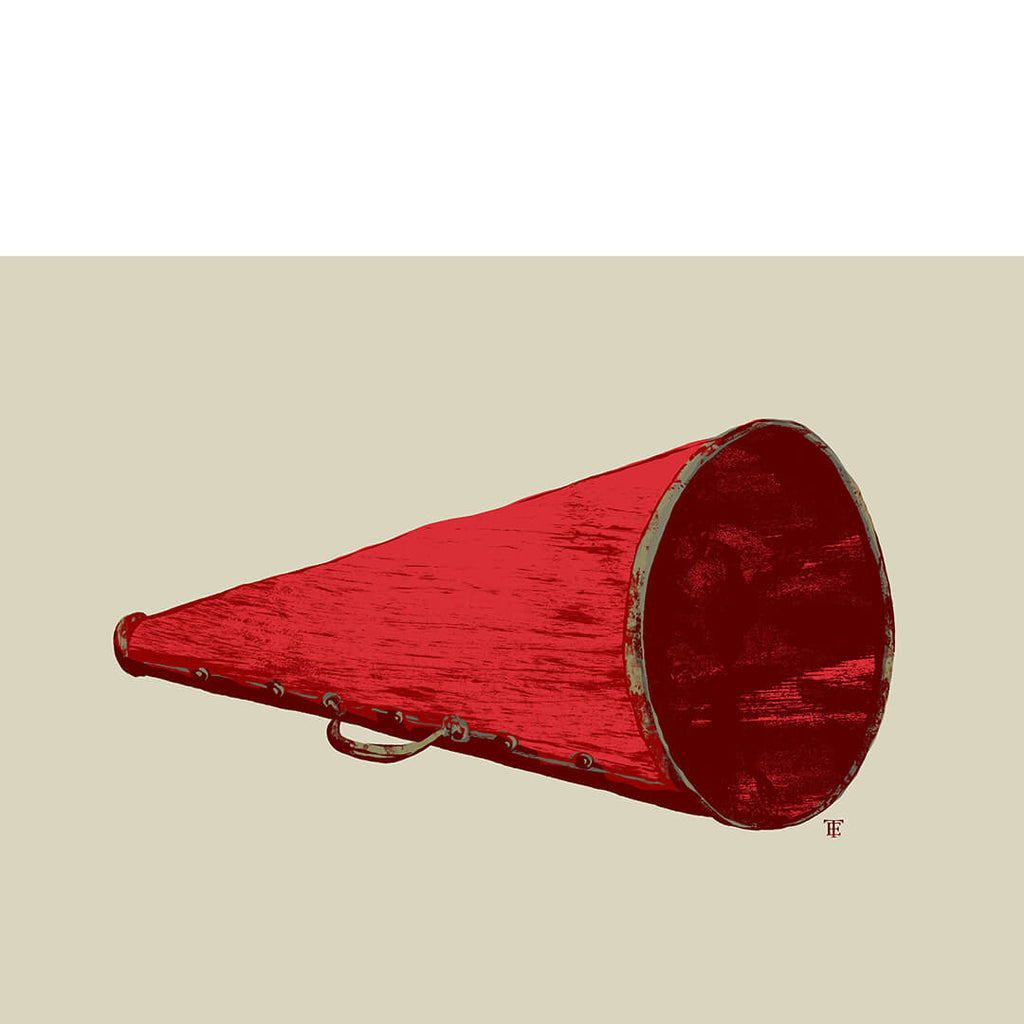 stylish megaphone art print - cheer art