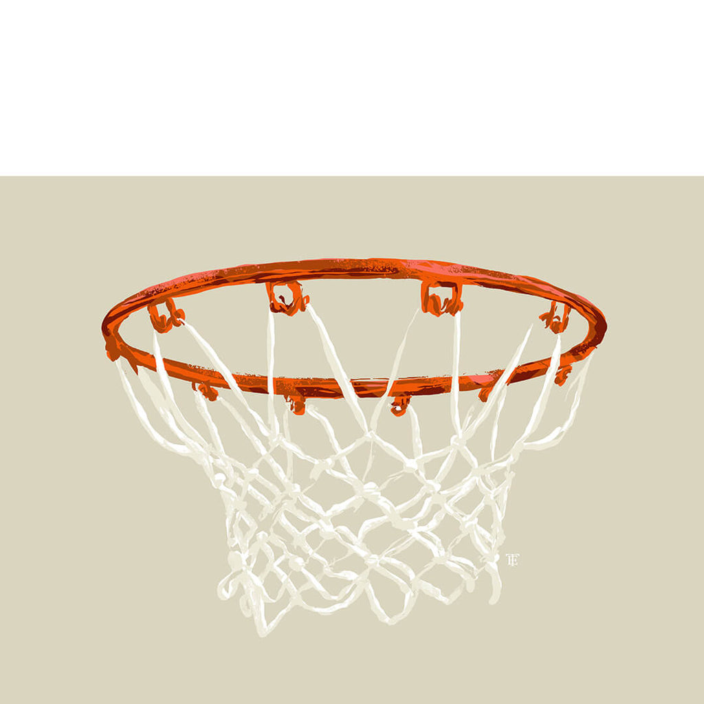 modern basketball net art print