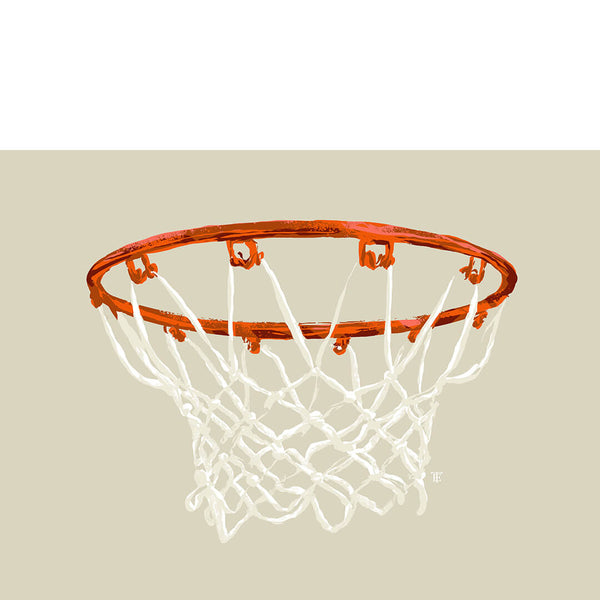 modern basketball net art print