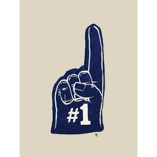 blue foam finger art print #1