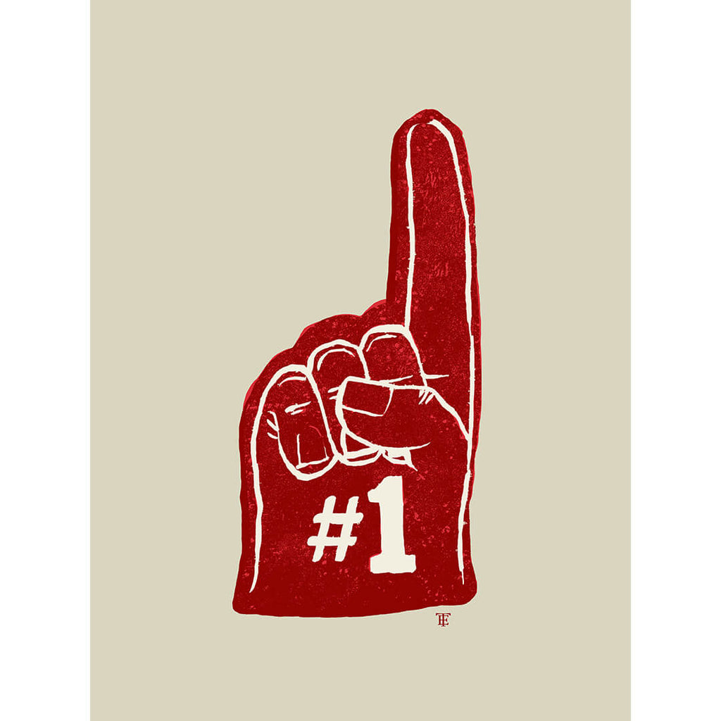 red foam finger art print #1