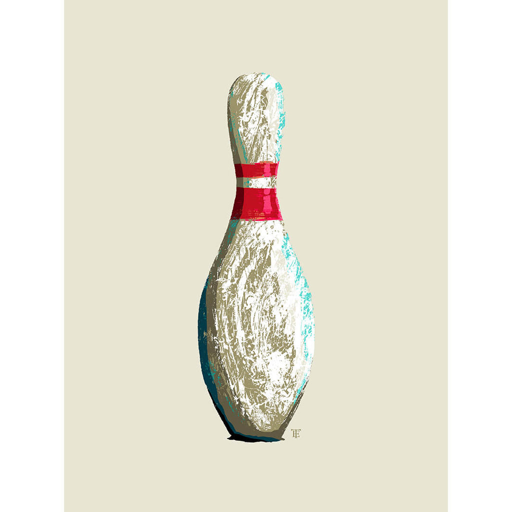 art print of antique bowling pin