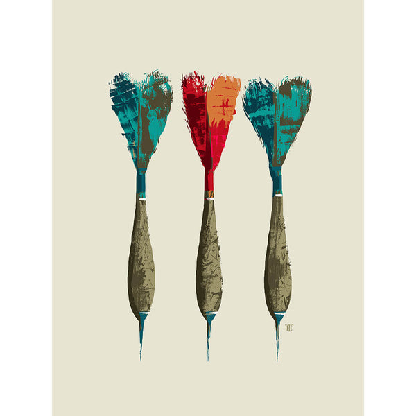 art poster of vintage darts
