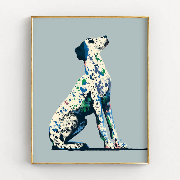 blue dalmatian art print