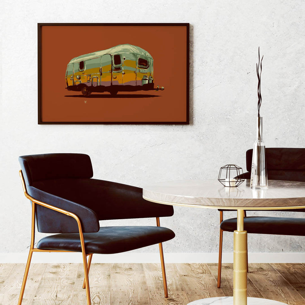 colorful camper RV art print