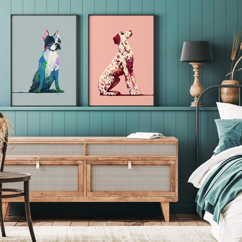 pet art gifts for dog moms - art prints of dogs