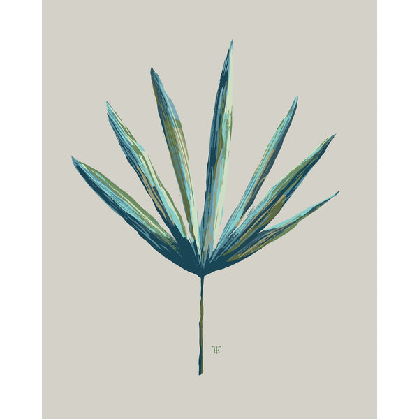 palm frond art in muted colors