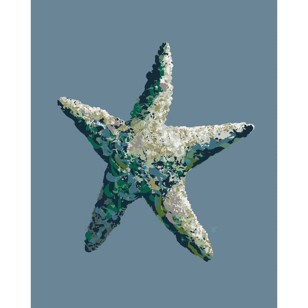 blue starfish art in a modern style