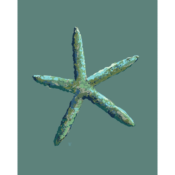 modern green starfish art