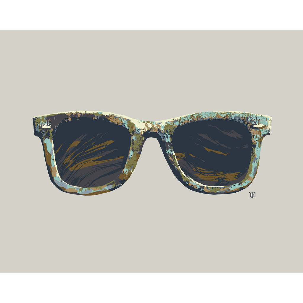 modern wayfarer sunglasses art print