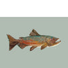 brown trout artwork on a light grayish green background
