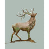 Elk drawing in a modern style on a light green background