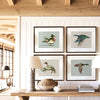 set of four duck prints in lake house