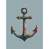old anchor art print in cool colors