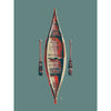 sophisticated canoe art print in cool colors