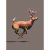 running deer art print in modern colors